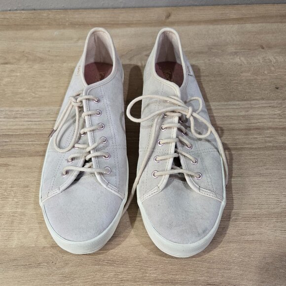 Keds Kick Start Suede Lace-Up Sneaker w/Dear Foam, Light Pink, Sz 9.5 - Picture 1 of 4